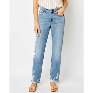 Judy Blue Faded Light Blue Straight Leg Jeans